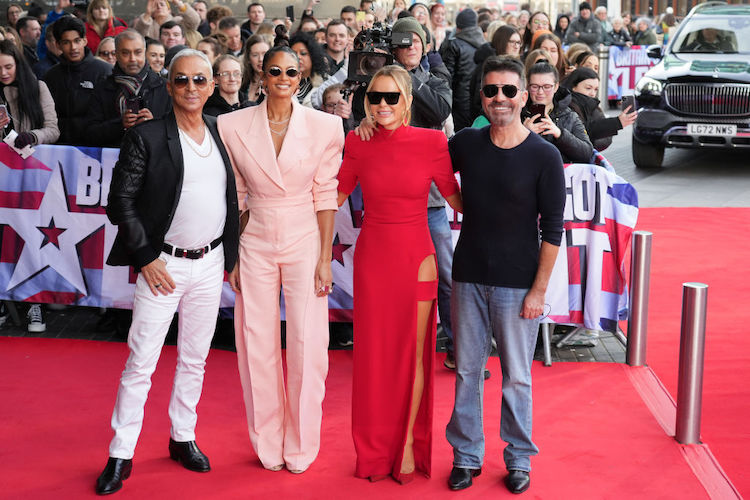 Bruno Tonioli, Alesha Dixon, Amanda Holden, and Simon Cowell on the 'Britain's Got Talent' red carpet 